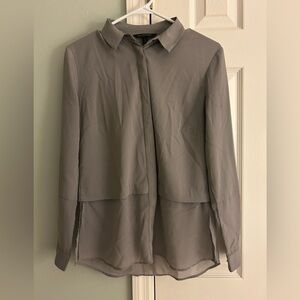 Sheer and opaque, Elegant Gray Women's Top